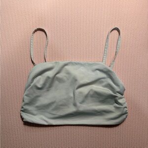 White Ruched Strap Crop Top